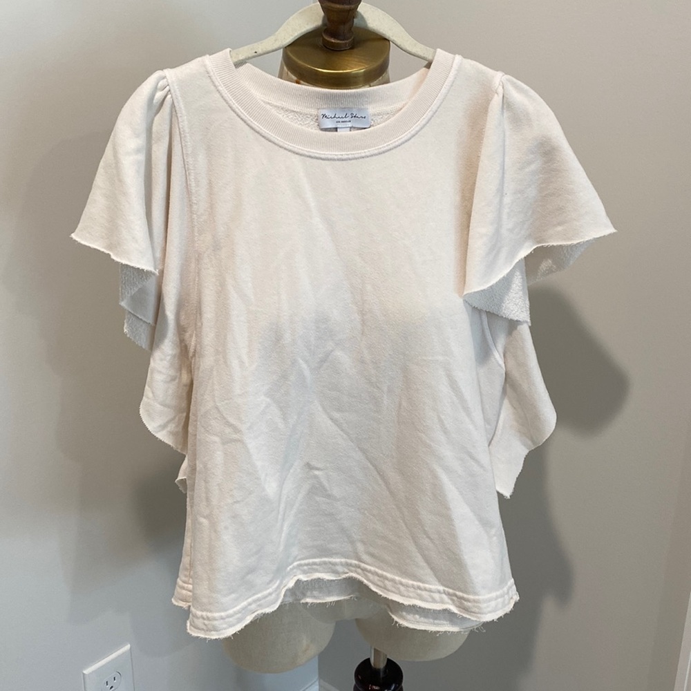 michael stars ruffle sweatshirt tank